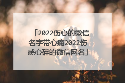 2022伤心的微信名字带心痛2022伤感心碎的微信网名