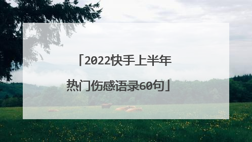 2022快手上半年热门伤感语录60句