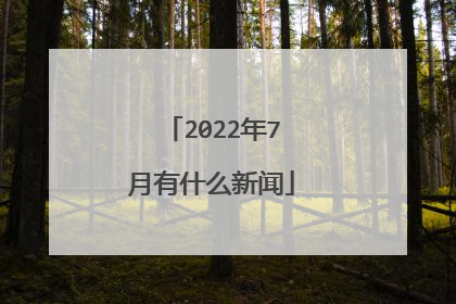 2022年7月有什么新闻