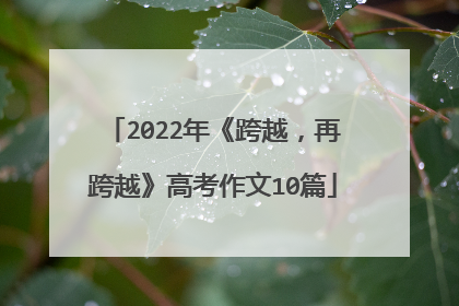 2022年《跨越，再跨越》高考作文10篇