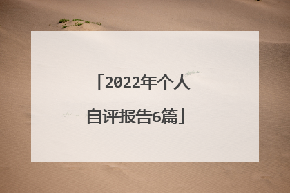 2022年个人自评报告6篇
