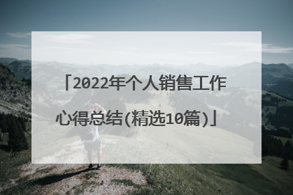 2022年个人销售工作心得总结(精选10篇)