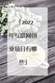 2022年互联网创业项目有哪些