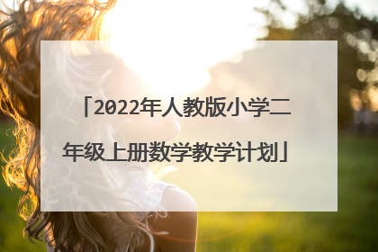 2022年人教版小学二年级上册数学教学计划
