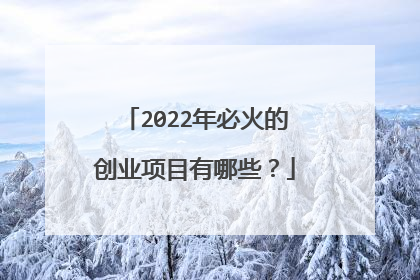 2022年必火的创业项目有哪些？