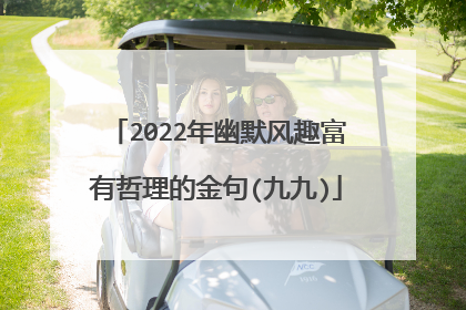 2022年幽默风趣富有哲理的金句(九九)