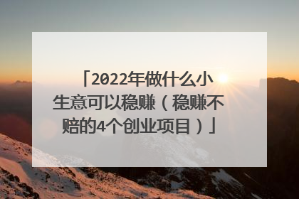 2022年做什么小生意可以稳赚（稳赚不赔的4个创业项目）