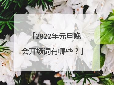 2022年元旦晚会开场词有哪些？
