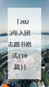 2022年入团志愿书格式(10篇)