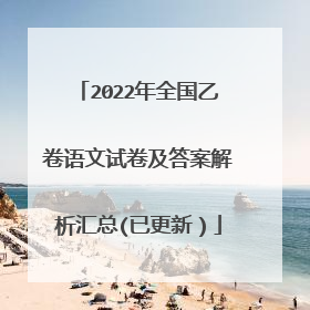 2022年全国乙卷语文试卷及答案解析汇总(已更新）