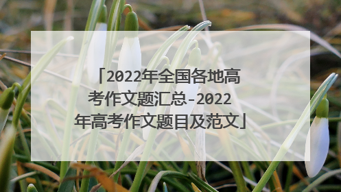 2022年全国各地高考作文题汇总-2022年高考作文题目及范文