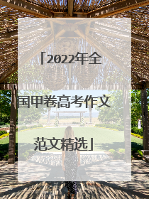2022年全国甲卷高考作文范文精选