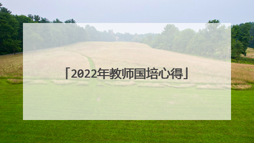2022年教师国培心得