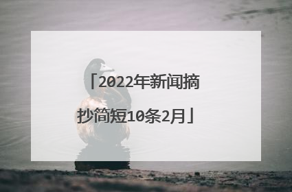 2022年新闻摘抄简短10条2月