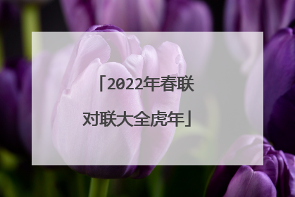 2022年春联对联大全虎年