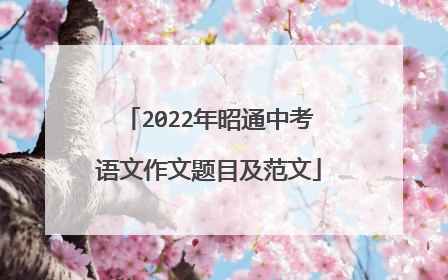 2022年昭通中考语文作文题目及范文