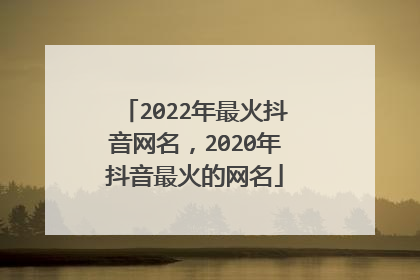 2022年最火抖音网名，2020年抖音最火的网名