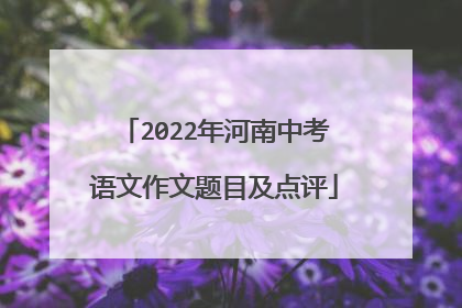 2022年河南中考语文作文题目及点评