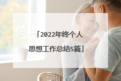 2022年终个人思想工作总结5篇