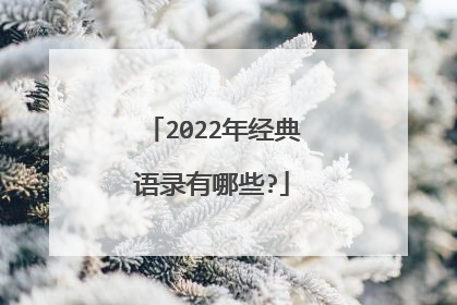 2022年经典语录有哪些?