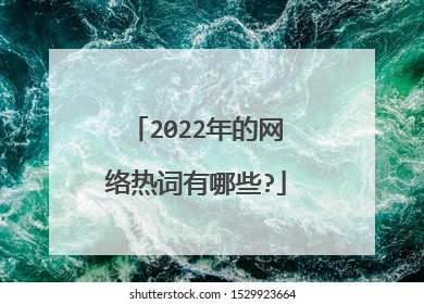 2022年的网络热词有哪些?