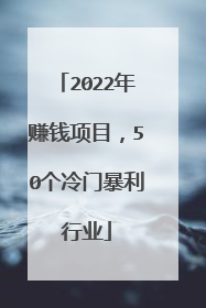 2022年赚钱项目，50个冷门暴利行业