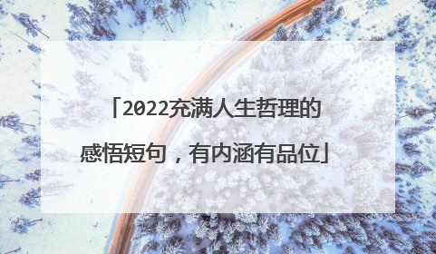 2022充满人生哲理的感悟短句，有内涵有品位