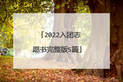 2022入团志愿书完整版5篇