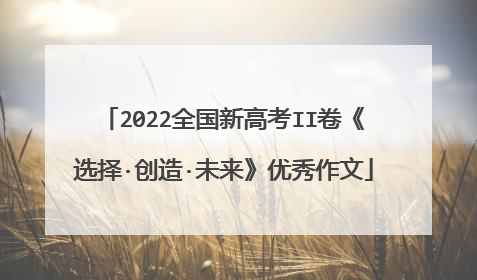 2022全国新高考II卷《选择·创造·未来》优秀作文