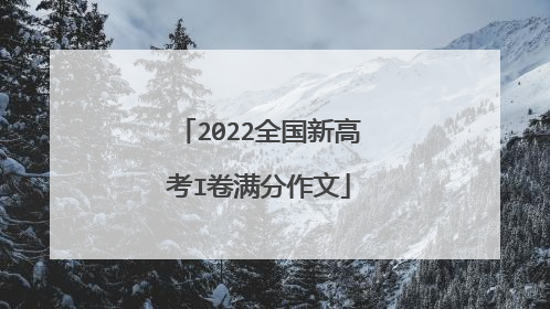 2022全国新高考I卷满分作文