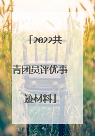 2022共青团员评优事迹材料