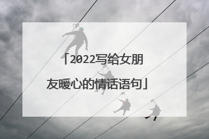 2022写给女朋友暖心的情话语句