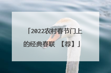 2022农村春节门上的经典春联 【荐】