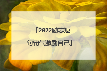 2022励志短句霸气激励自己