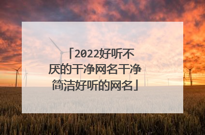 2022好听不厌的干净网名干净简洁好听的网名