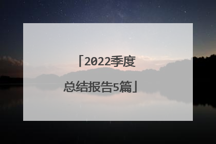 2022季度总结报告5篇