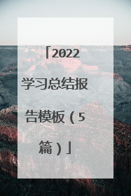 2022学习总结报告模板（5篇）