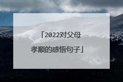 2022对父母孝顺的感悟句子