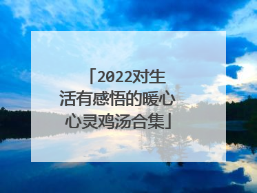 2022对生活有感悟的暖心心灵鸡汤合集