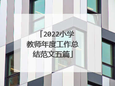 2022小学教师年度工作总结范文五篇