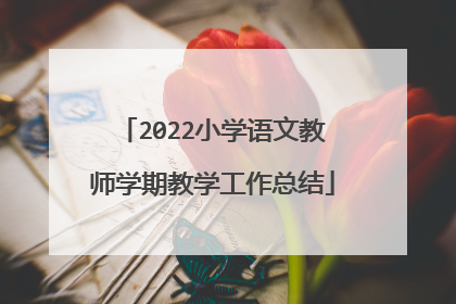 2022小学语文教师学期教学工作总结