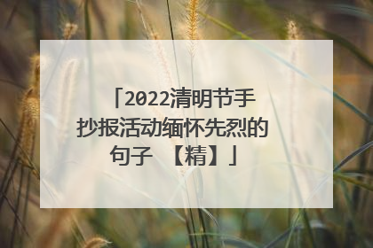 2022清明节手抄报活动缅怀先烈的句子 【精】