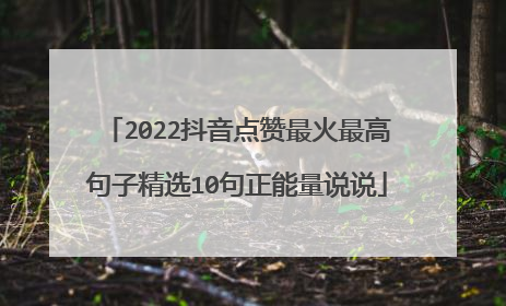 2022抖音点赞最火最高句子精选10句正能量说说