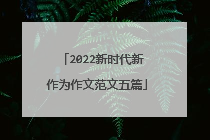 2022新时代新作为作文范文五篇