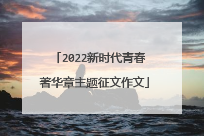 2022新时代青春著华章主题征文作文