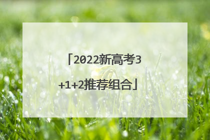 2022新高考3+1+2推荐组合