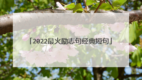 2022最火励志句经典短句