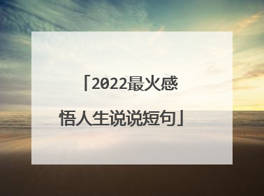 2022最火感悟人生说说短句