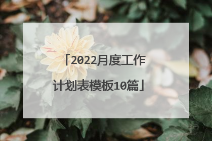 2022月度工作计划表模板10篇