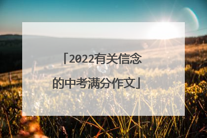 2022有关信念的中考满分作文